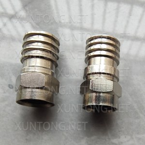 Brass 75 Ohm RG6 F Male Twist-on Four shielded Connector RF Coaxial Crimp Plug