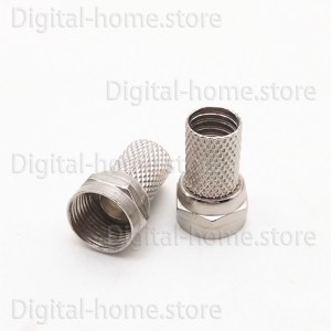 Zinc Alloy 75 Ohm RG6 F Male Twist-on Connector RF Coaxial Crimp Plug