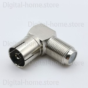 F Female to IEC/PAL/TV Female Right Angle adapter RF Coaxial F Jack to IEC/PAL/TV Jack 90° connector