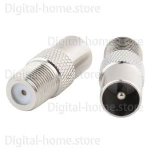 Brass F Female to IEC/PAL/TV Male adapter RF Coaxial F Jack to IEC/PAL/TV Plug connector