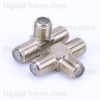 F Tee type Adapter F Male/Female to Dual F Male/Female Splitter Connector 3 Ways