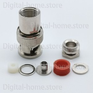 50 Ohm BNC Male Connector Clamp/Solder Plug Attachment for RG58/RG6/LMR400