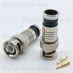 50 Ohm BNC Male Connector Compression Attachment for RG58/RG6/LMR400