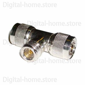 50 Ohm N Female-Male-Male Tee Adapter RF Coaxial N Jack-Plug-Plug Three Connector