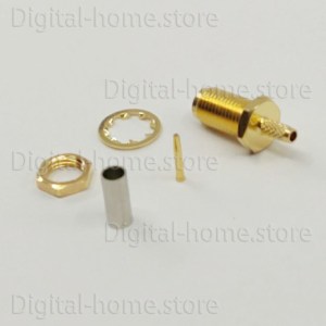 50 Ohm SMA Female Connector Crimp/Solder Jack Attachment for RG58/RG6/LMR400