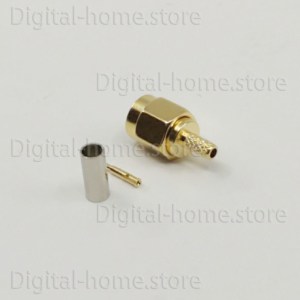 50 Ohm SMA Male Connector Crimp/Solder Plug Attachment for RG58/RG6/LMR400