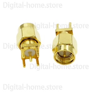 50 Ohm SMA Male Connector Solder Plug Attachment Thru Hole PCB