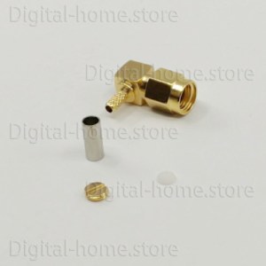 50 Ohm SMA Male Right Angle Connector Crimp/Solder 90° Plug Attachment for RG58/RG6/LMR400