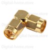 50 Ohm SMA Male to SMA Male Right Angle Adapter SMA/SMA-JJW(SMAJW/SMAJW) RF Coaxial SMA Plug to SMA Plug 90° Connector