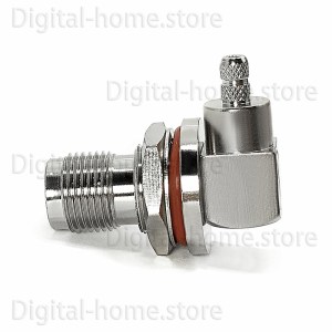 50 Ohm TNC Female Bulkhead IP67 Waterproof Right Angle Connector Crimp/Solder 90° Jack Attachment for RG58/RG6/LMR400