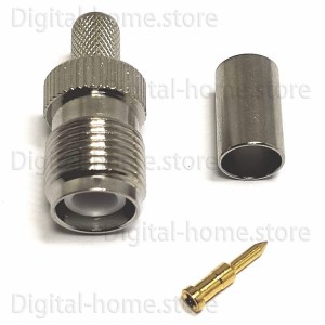 50 Ohm TNC Female Connector Crimp/Solder Jack Attachment for RG58/RG6/LMR400